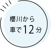 櫻川から車で12分
