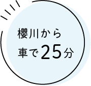 櫻川から車で25分