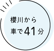 櫻川から車で41分