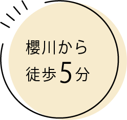 櫻川から徒歩5分